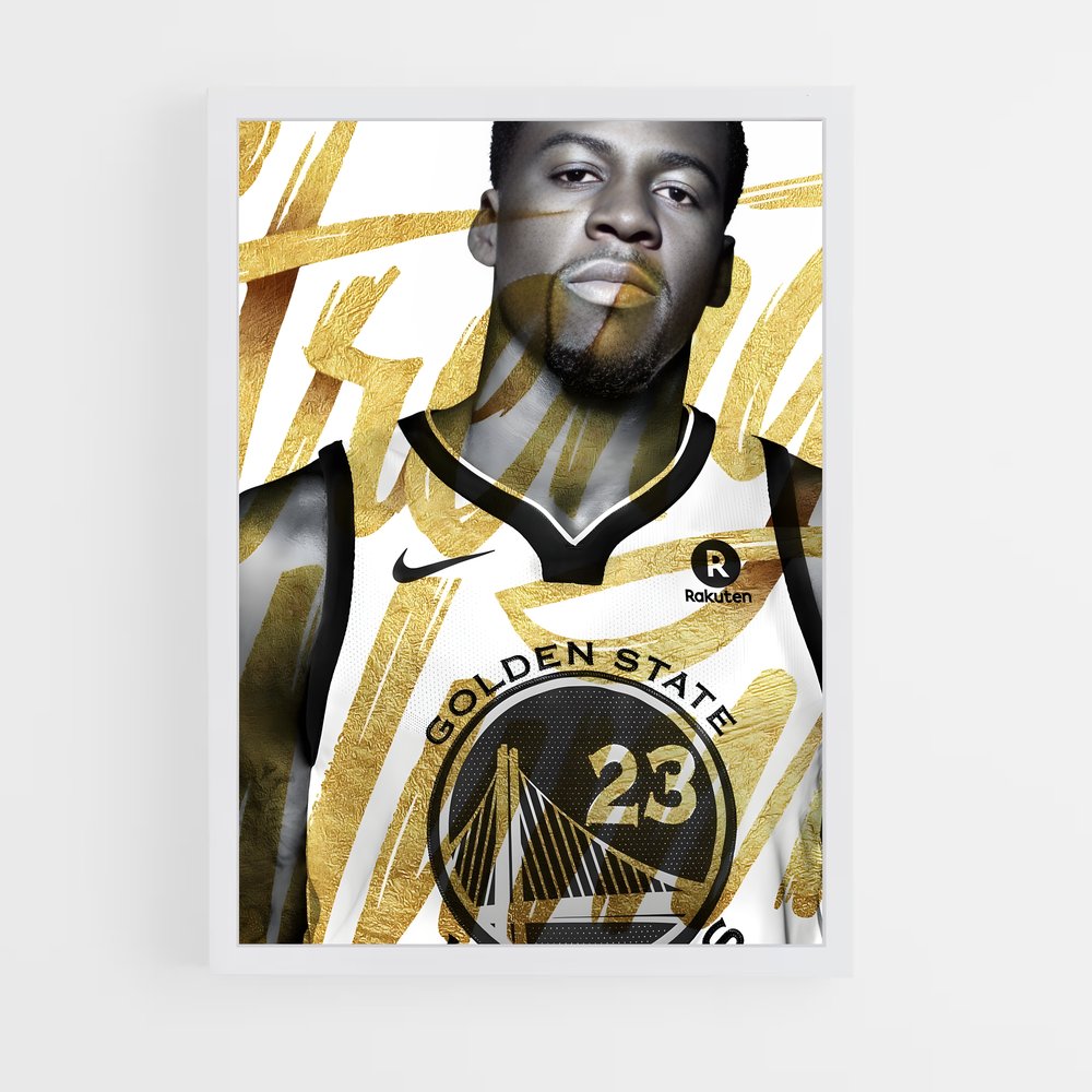Poster Golden Warrior – affiche Basketball (vue 3)